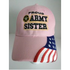 PROUD ARMY SISTER HAT PINK US FLAG MILITARY FAMILY VETERANS Support Troops   eb-22154259